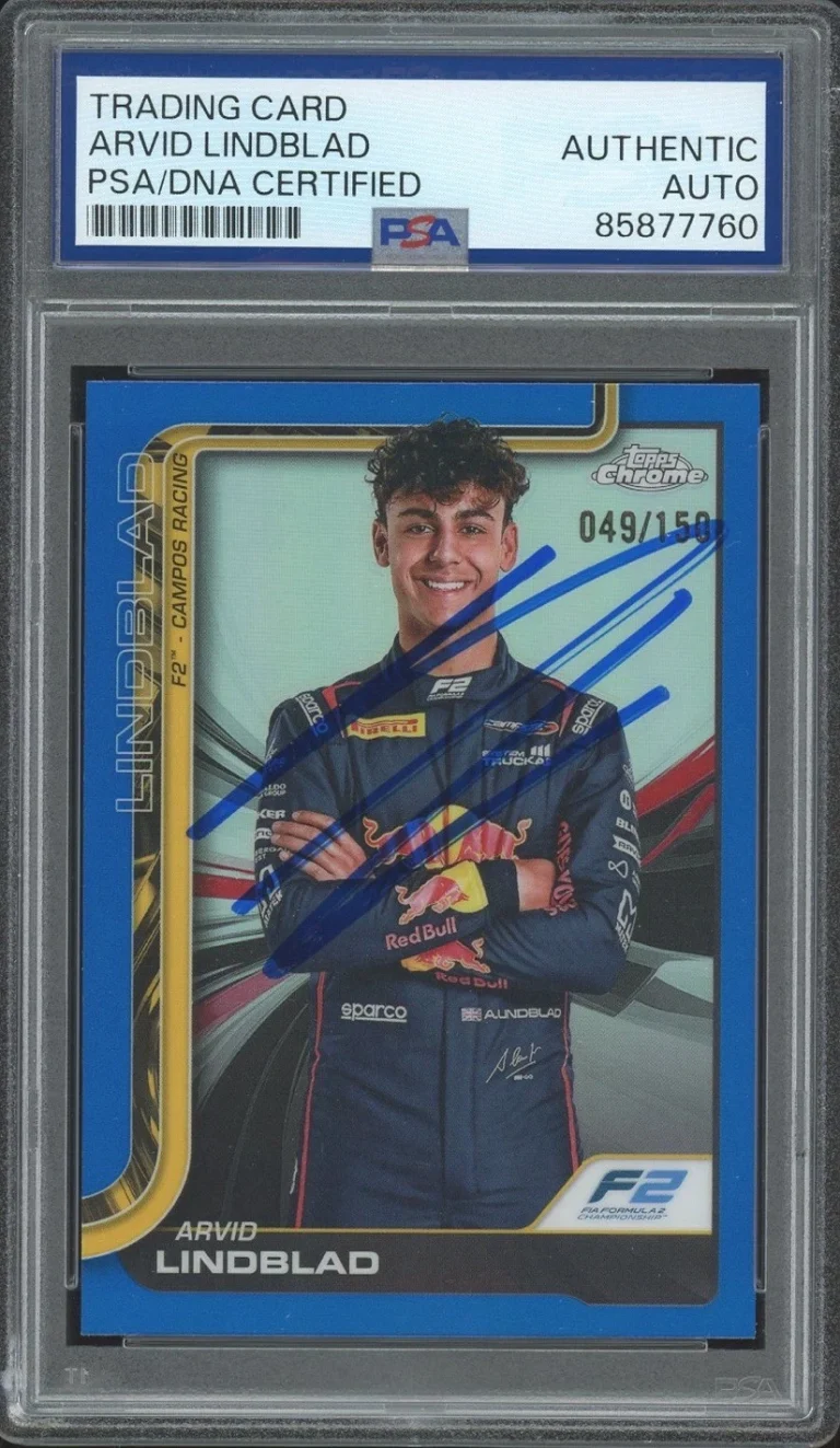 2025 Topps Chrome F1 #23 Arvid Lindblad Signed Blue Refractor /150 PSA AUTO RC