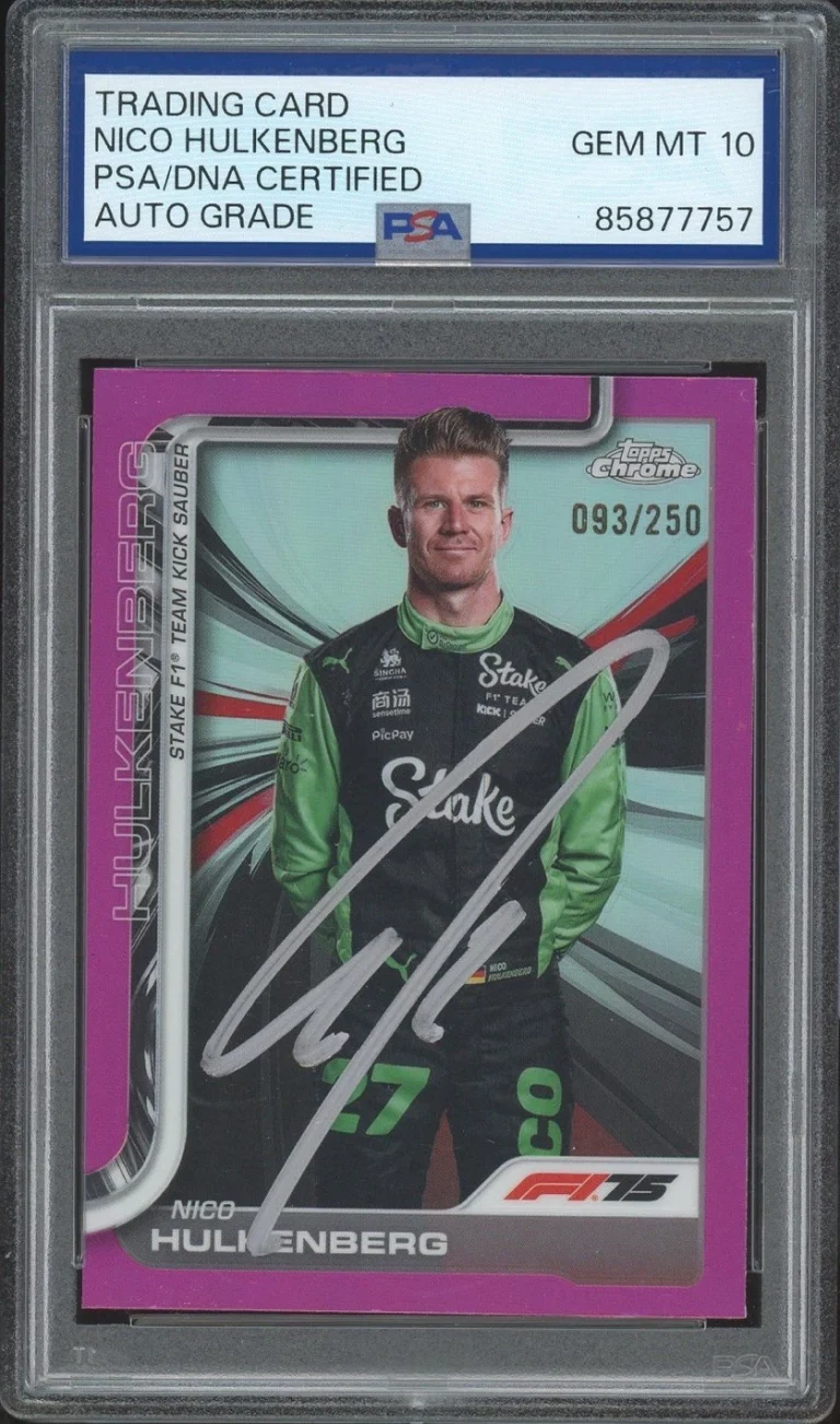 2025 Topps Chrome F1 #19 Nico Hulkenberg Signed Pink Refractor /250 PSA AUTO 10
