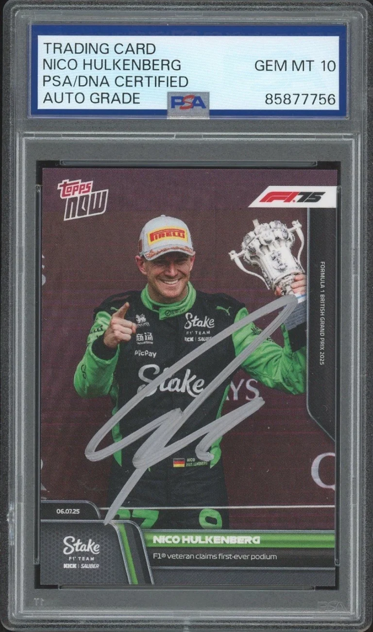 2025 Topps Now F1 #51 Nico Hulkenberg 1st Career Podium British GP PSA AUTO 10