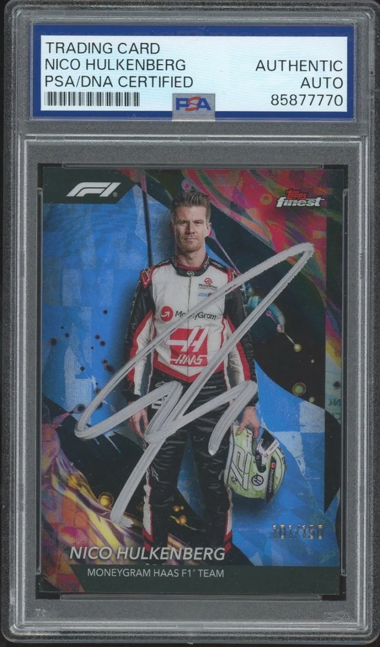 2024 Topps Finest F1 #115 Nico Hulkenberg Signed Blue Refractor /150 PSA AUTO