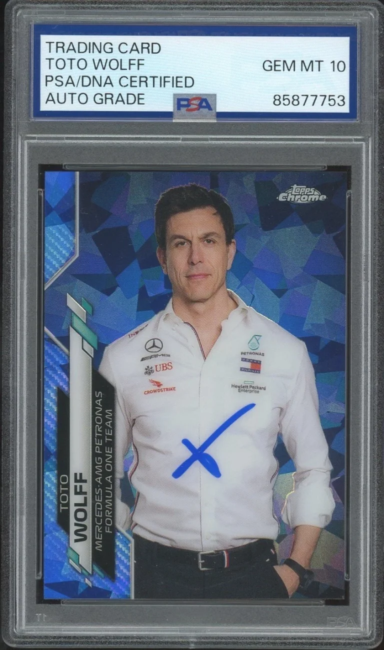 2020 Topps Chrome F1 #98 Toto Wolff Signed Sapphire Rookie PSA AUTO 10 MERCEDES