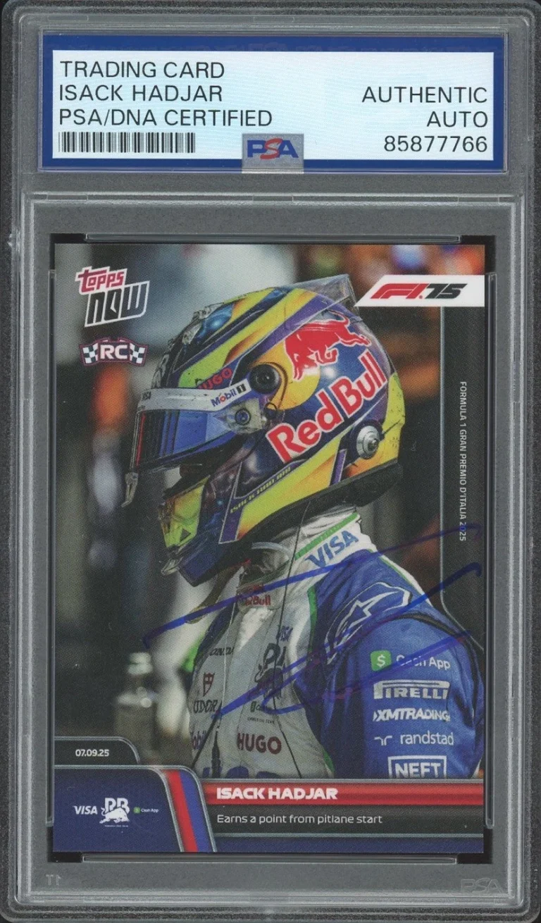 2025 Topps Now Formula 1 #62 Isack Hadjar Signed Italian GP Rookie PSA AUTO RC