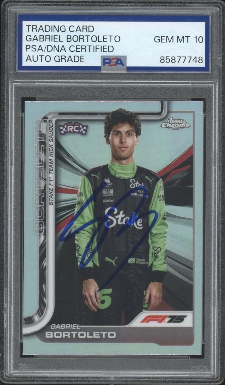 2025 Topps Chrome F1 #20 Gabriel Bortoleto Signed Refractor Rookie PSA AUTO 10