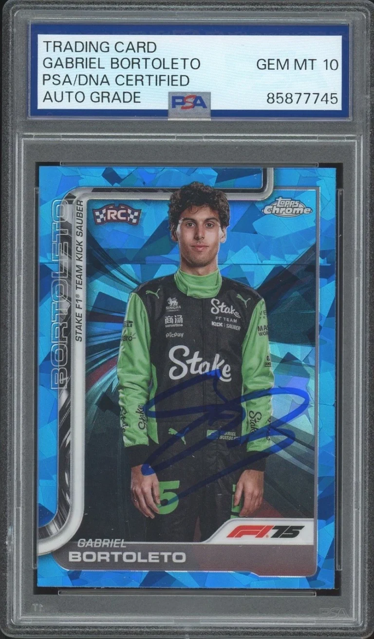2025 Topps Chrome F1 #20 Gabriel Bortoleto Signed Sapphire Rookie PSA AUTO 10 RC