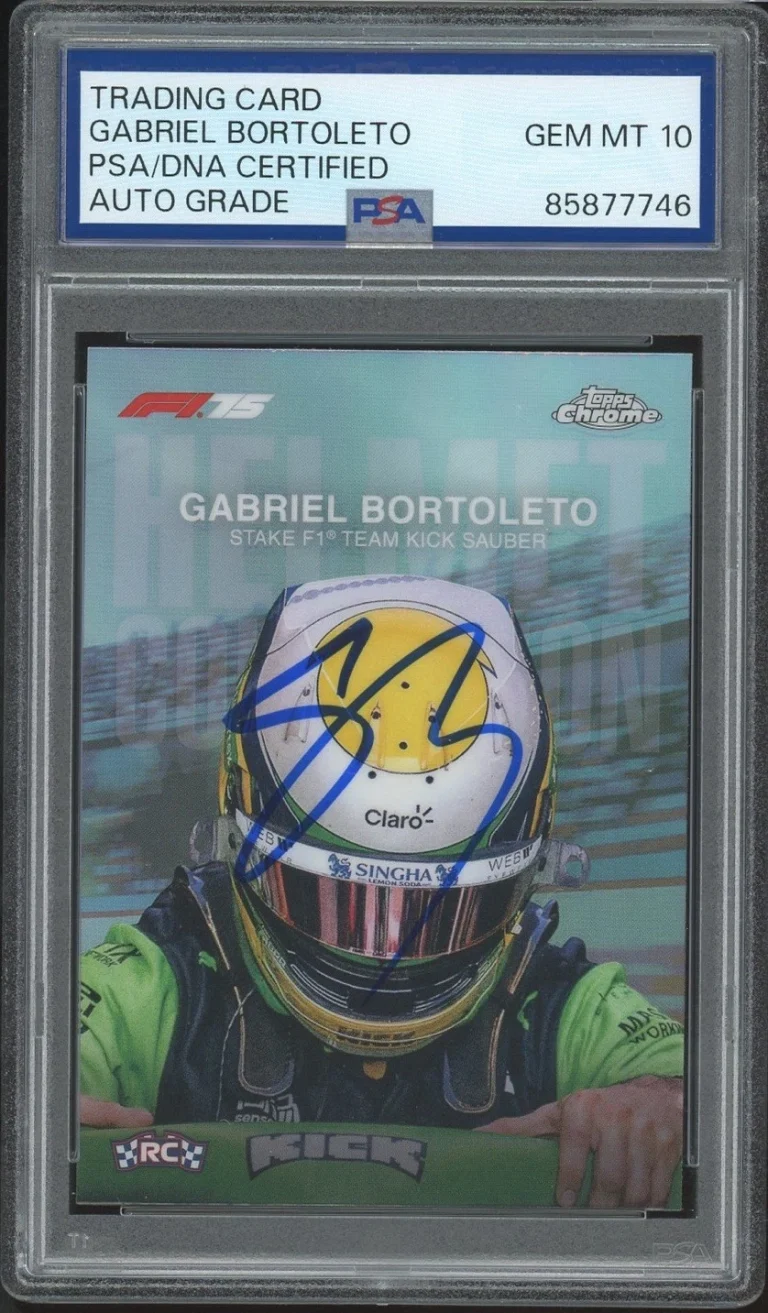 2025 Topps Chrome F1 #HC-10 Gabriel Bortoleto Signed Helmet Card PSA AUTO 10 RC