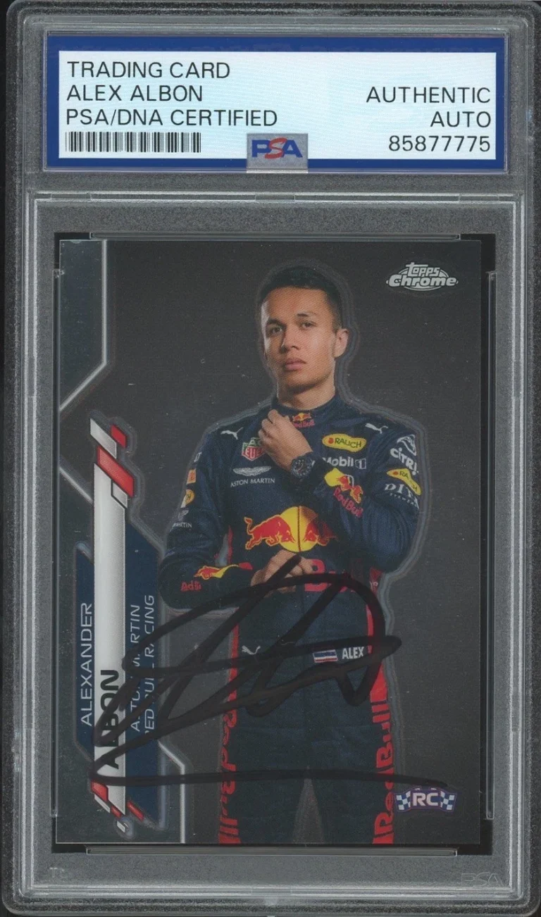 2020 Topps Chrome F1 #5 Alex Albon Signed Rookie Card PSA/DNA AUTO RC RED BULL