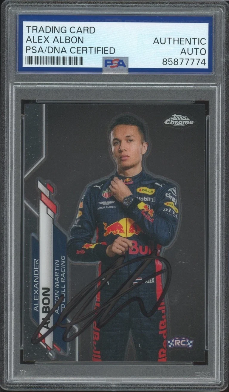 2020 Topps Chrome F1 #5 Alex Albon Signed Rookie Card PSA/DNA AUTO RC RED BULL