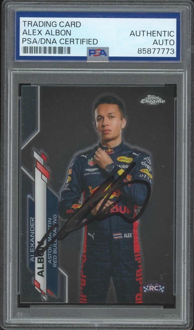 2020 Topps Chrome F1 #5 Alex Albon Signed Rookie Card PSA/DNA AUTO RC RED BULL