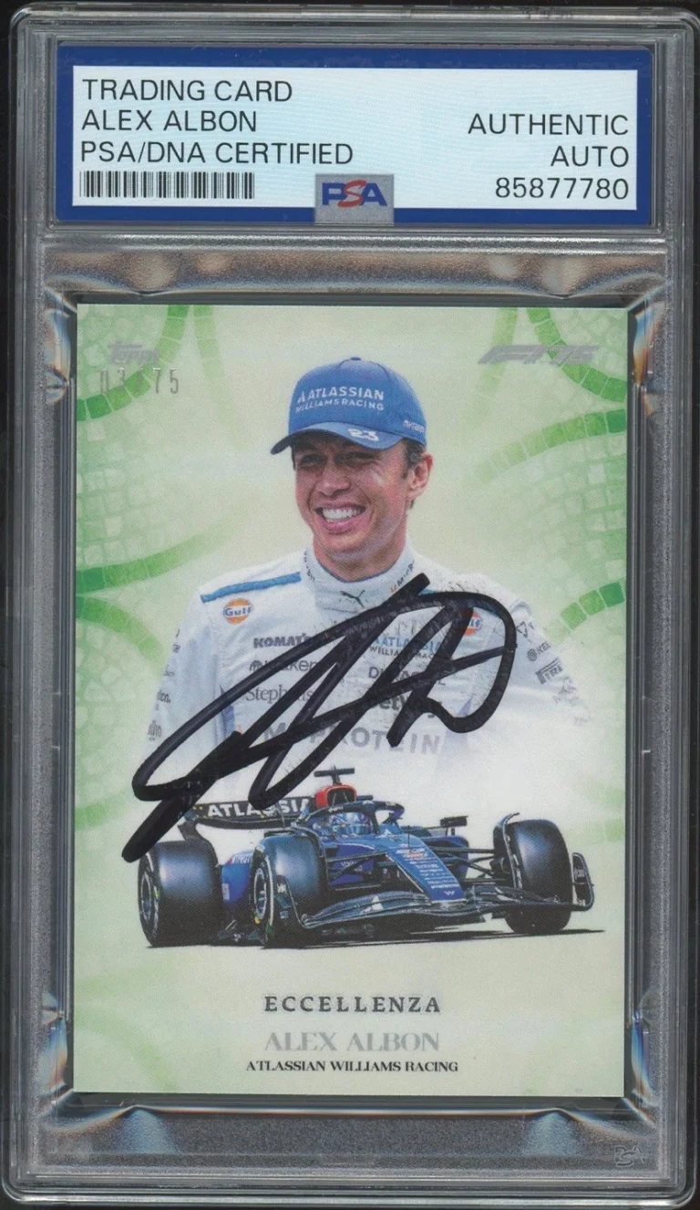 2025 Topps Eccellenza F1 Alex Albon Signed Green Centurione Card /75 PSA AUTO