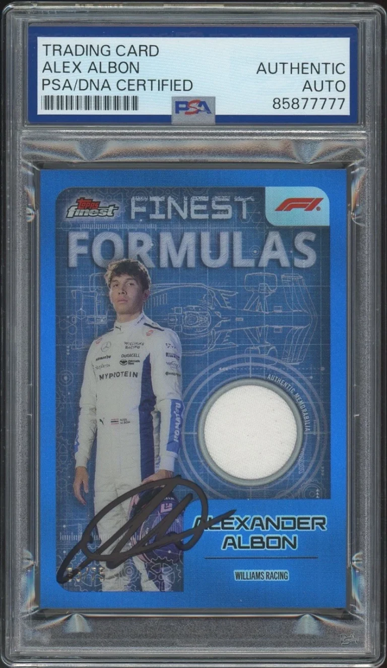 2024 Topps Finest F1 Alex Albon Signed Blue Finest Formulas Relic /75 PSA AUTO