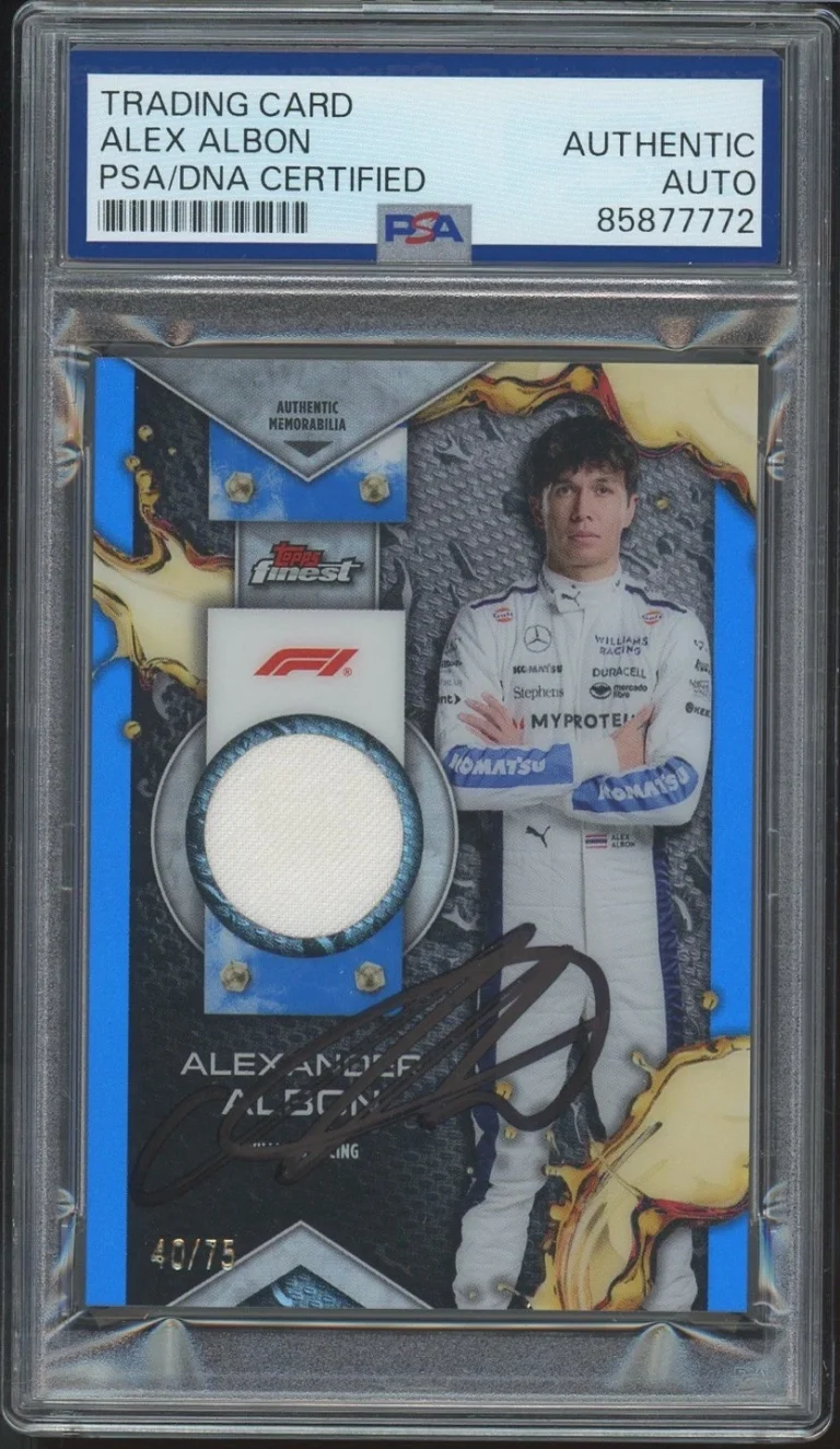 2024 Topps Finest F1 Alex Albon Signed Blue Relic /75 PSA AUTO WILLIAMS RACING