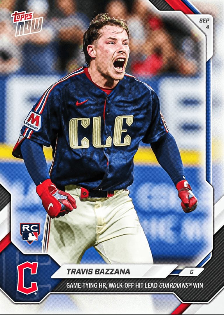 2026 Topps Now Travis Bazzana #636 Cleveland Guardians RC Baseball Card