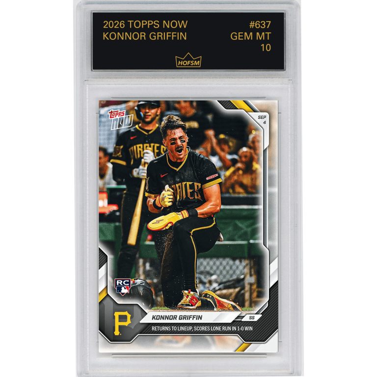 Graded 2026 Topps Now Konnor Griffin #637 Rookie RC Baseball Card HOFSM 10