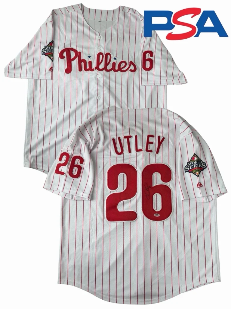 Chase Utley Signed Philadelphia Phillies 2008 World Series #26 Jersey PSA AUTO