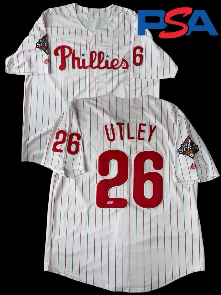 Chase Utley Signed 2008 World Series Champions Phillies #26 Jersey PSA/DNA AUTO