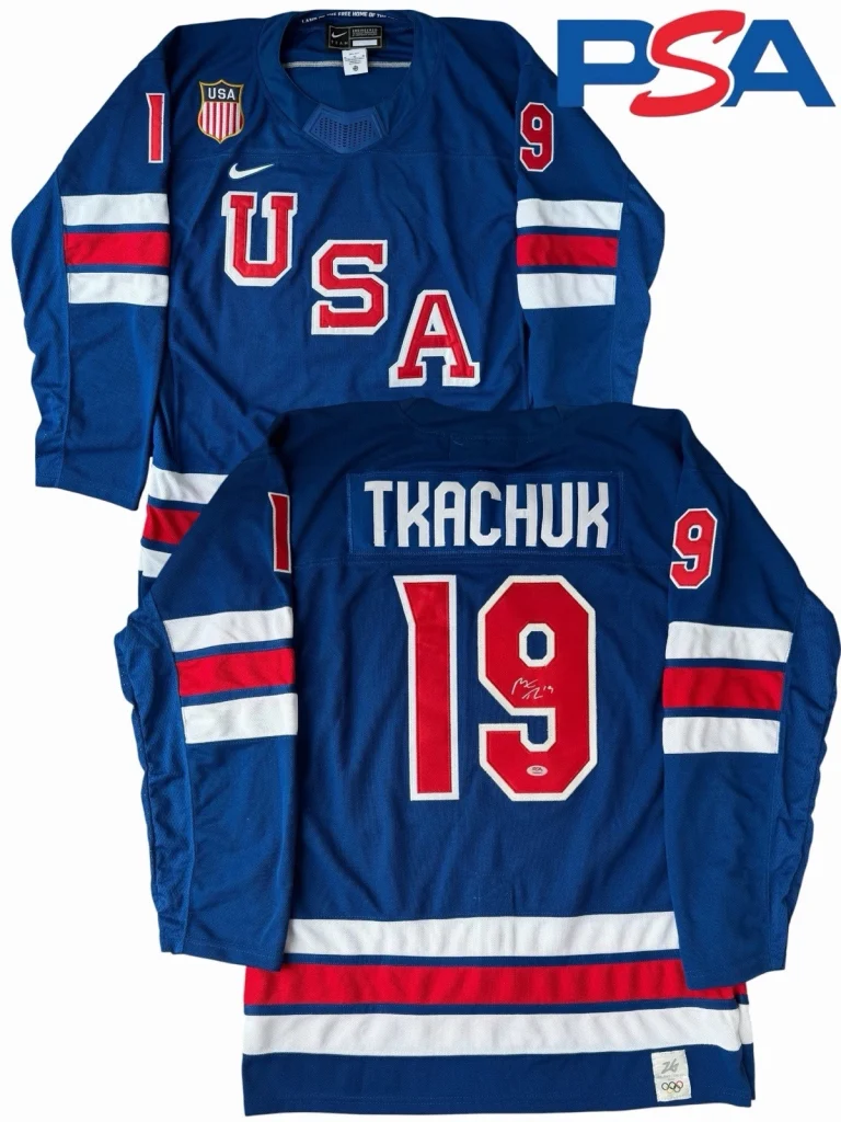 Matthew Tkachuk Signed 2026 Olympics Team USA Hockey #19 Jersey PSA AUTO GOLD