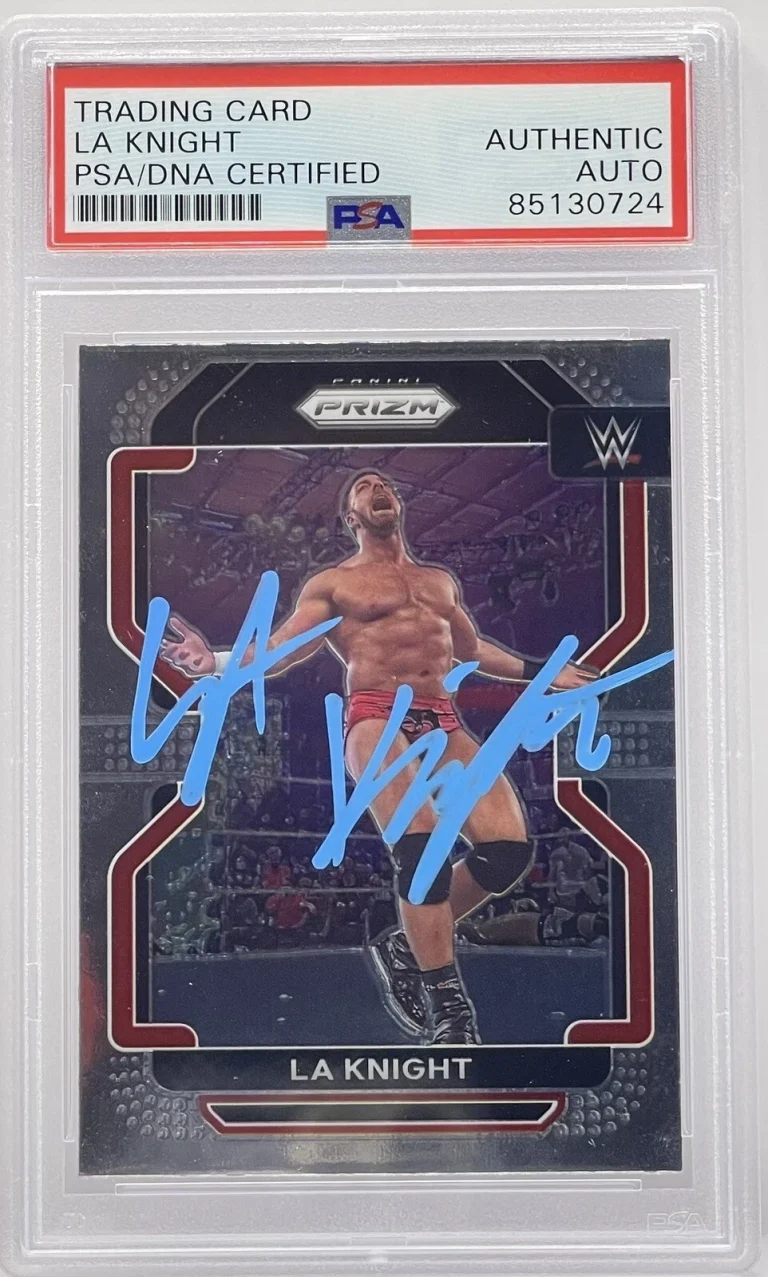 LA Knight Signed 2022 1st Prizm WWE Superstar Card Champion PSA/DNA Slabbed