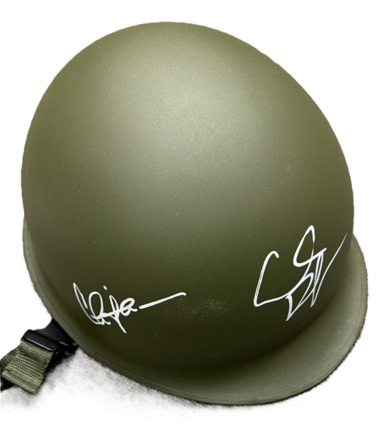 Willem Dafoe Charlie Sheen Signed Auto Platoon Vietnam Military Helmet JSA