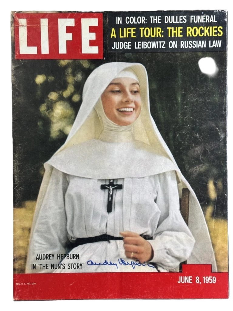 Audrey Hepburn Signed Auto 10.5x14 LIFE Magazine Cover Nuns Story PSA DNA 10 BAS