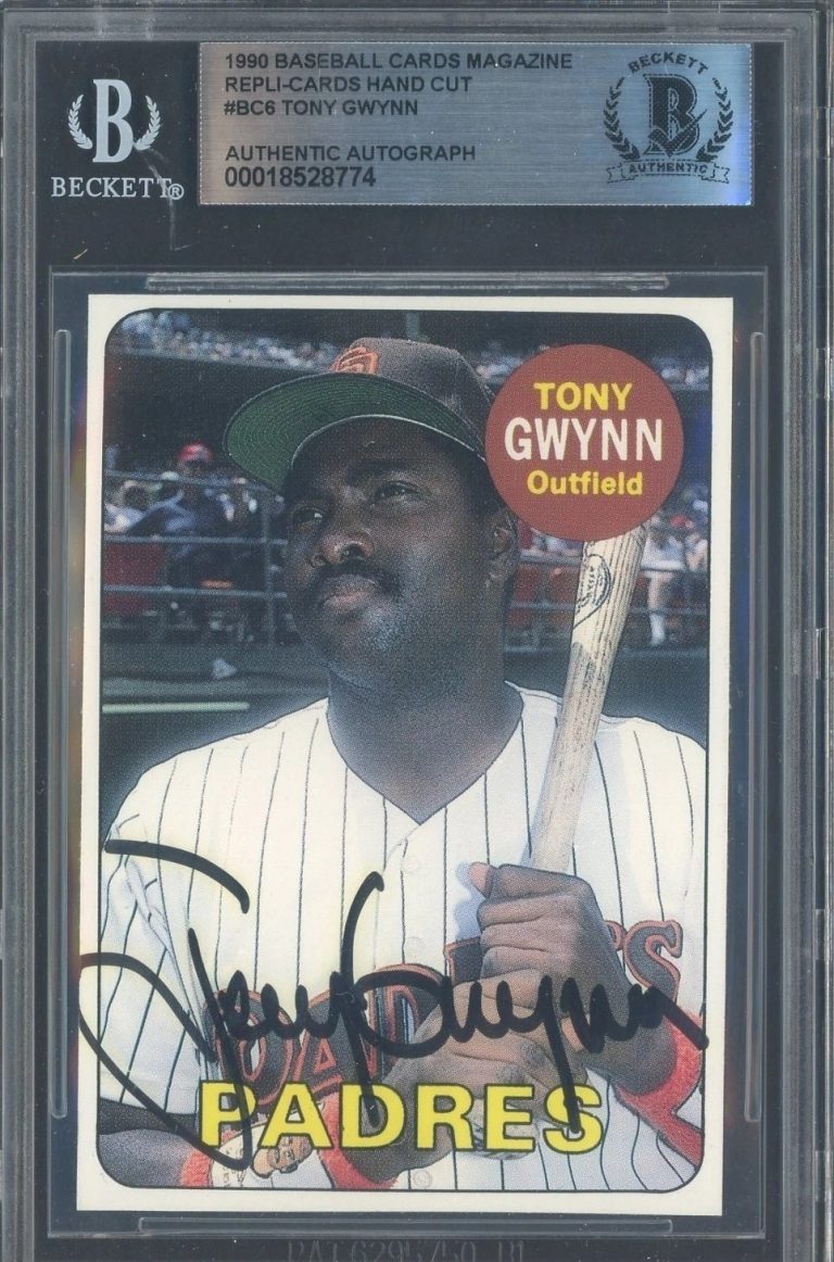 Tony Gwynn Signed 1990 Baseball Card Magazine #BC6 Padres Beckett BAS