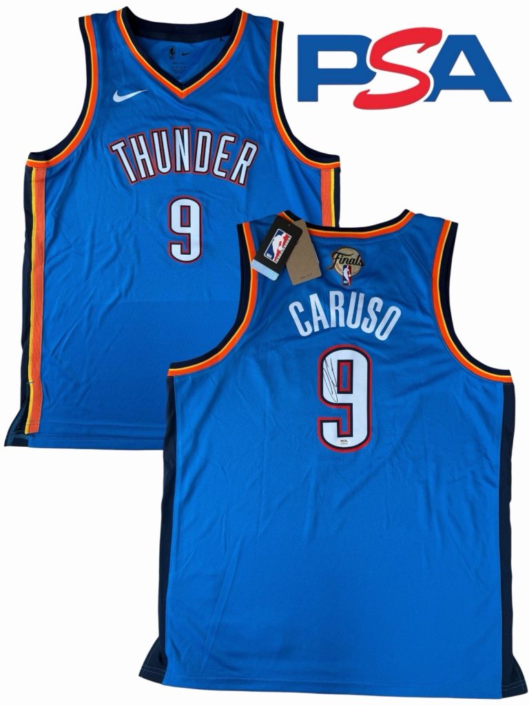 Alex Caruso Signed 2025 NBA FINALS CHAMPIONS OKC Thunder #9 Jersey PSA/DNA AUTO