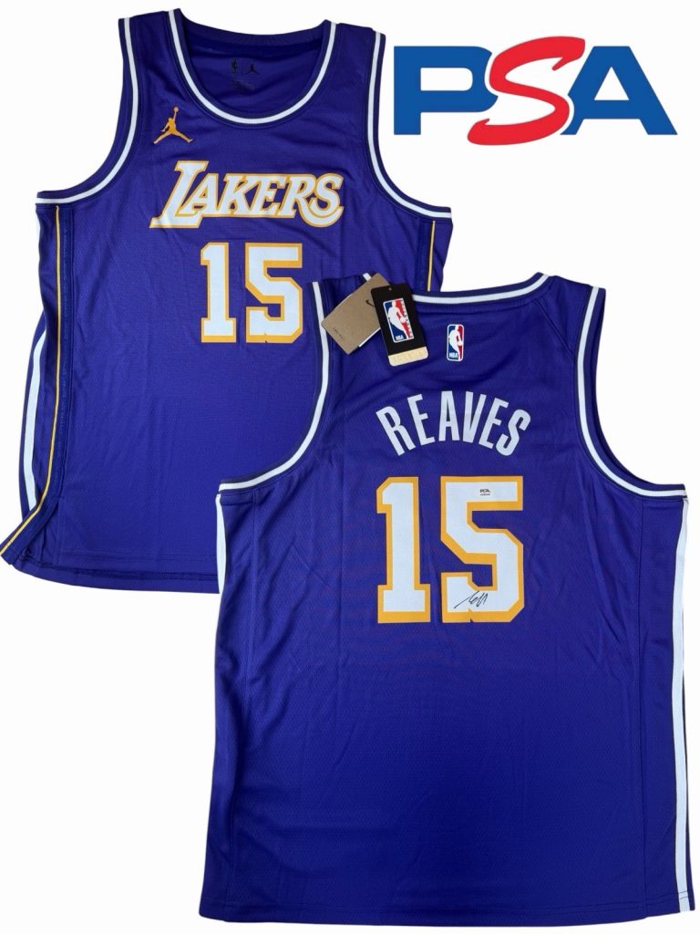 Austin Reaves Signed Los Angeles Lakers #15 Statement Edition Jersey PSA AUTO