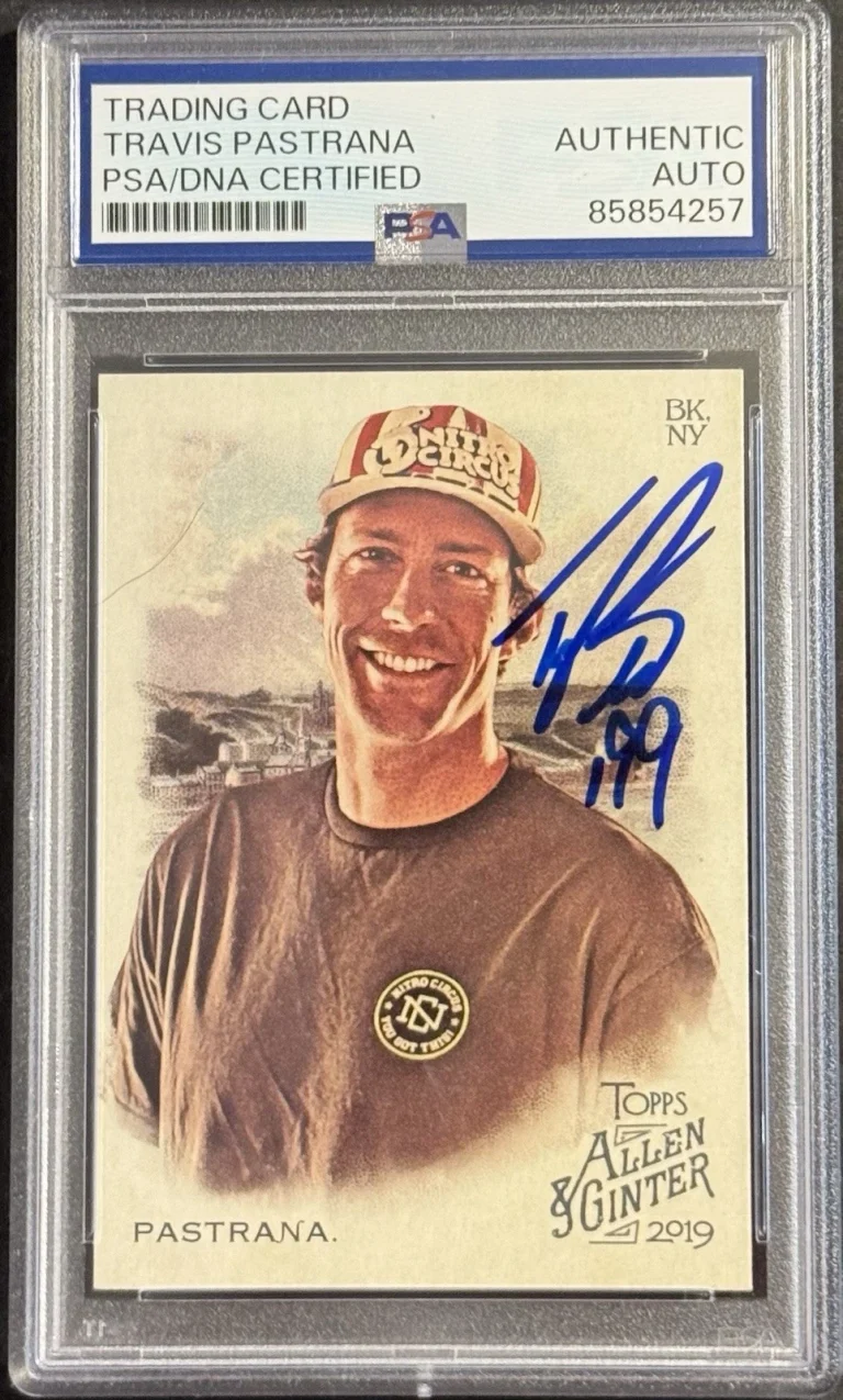 Travis Pastrana Signed 2019 Allen & Ginter Rookie Card PSA/DNA Slabbed BMX Moto