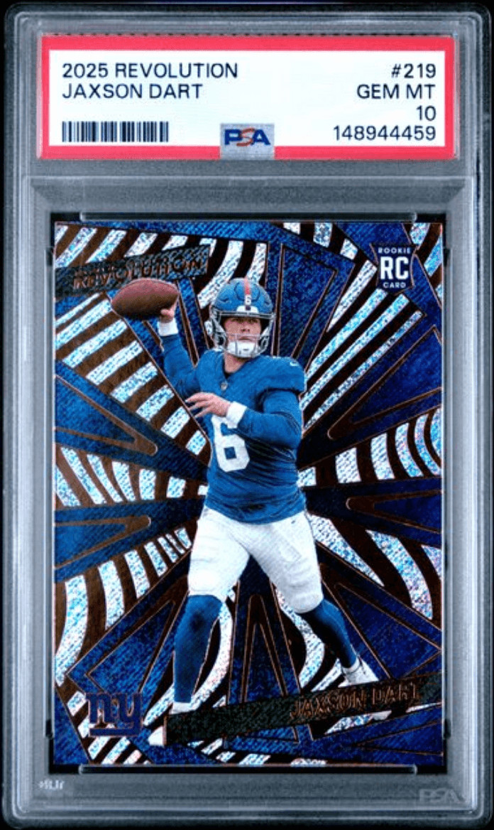 Graded 2025 Panini Revolution Jaxson Dart #16 Rookie Football Card PSA 10