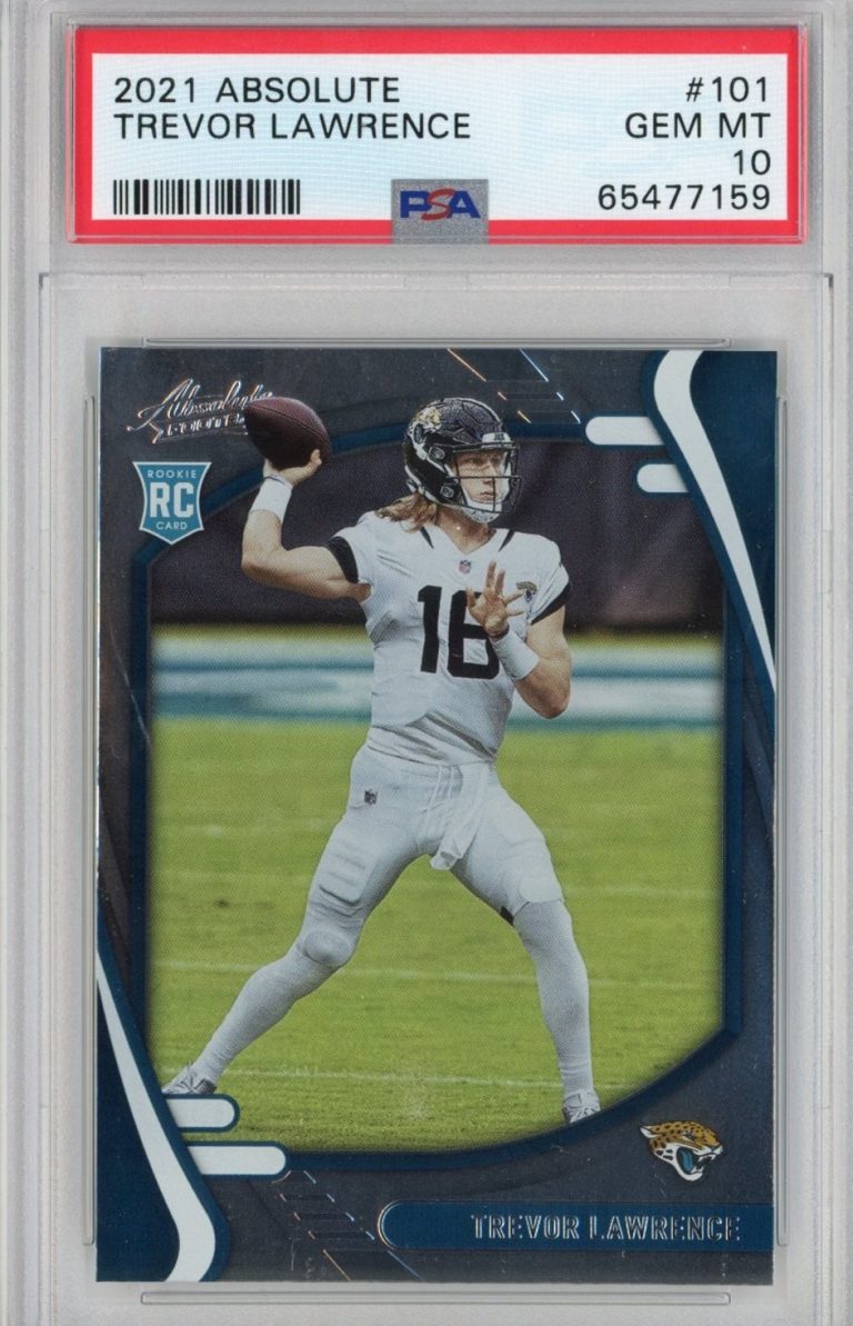 Graded 2021 Panini Absolute Trevor Lawrence #101 RC Football Card PSA 10