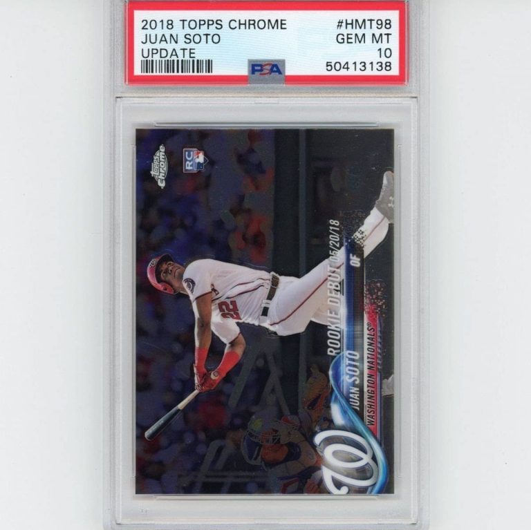 Graded 2018 Topps Chrome Juan Soto #HMT98 Update RC Baseball Card PSA 10