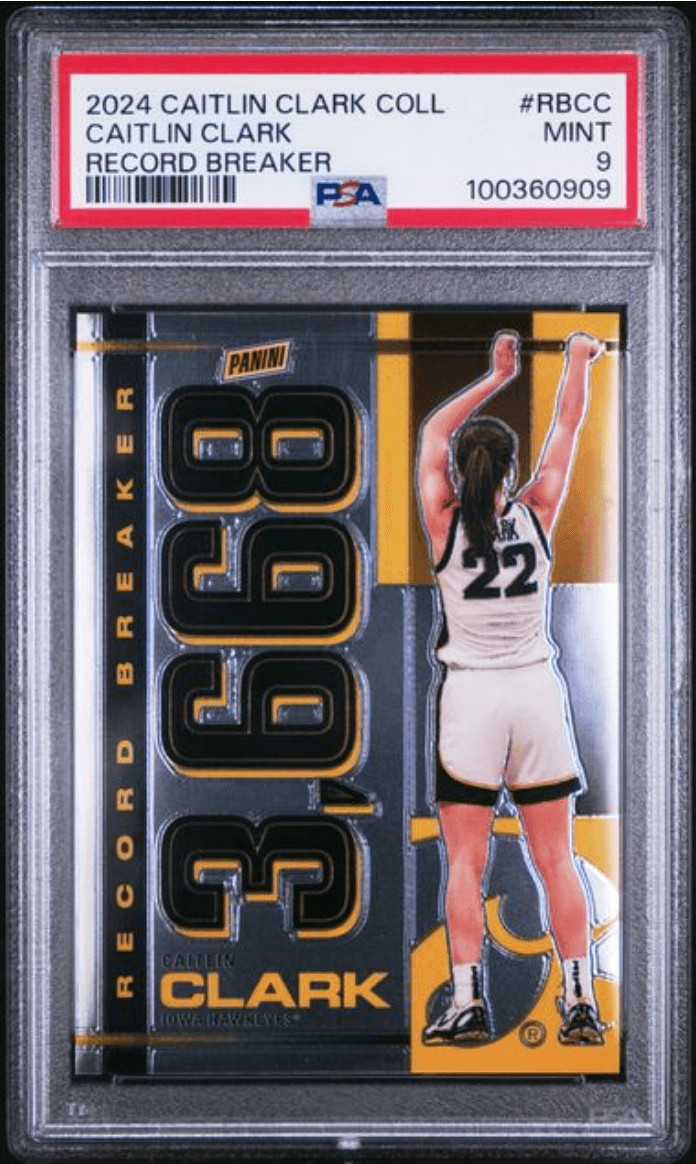 Graded 2024 Panini Caitlin Clark #RBCC Record Breaker Rookie RC Card PSA 9