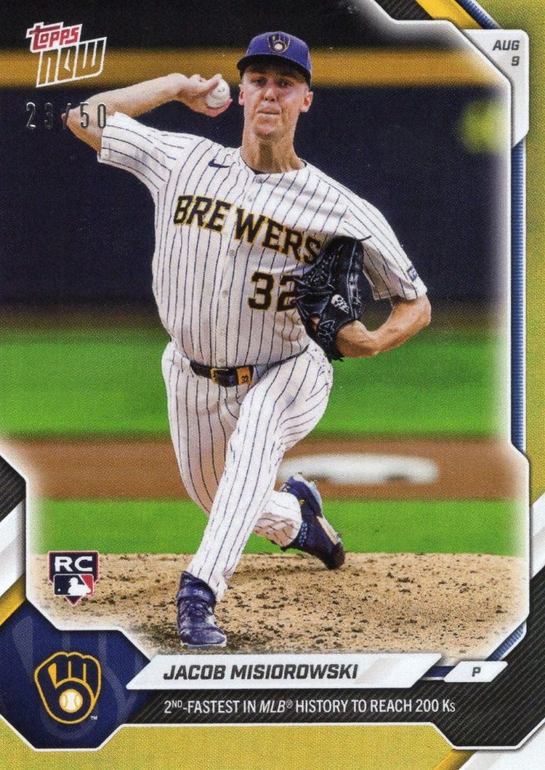2026 Topps Now Jacob Misiorowski #543 Gold Foil /50 Rookie RC Baseball Card