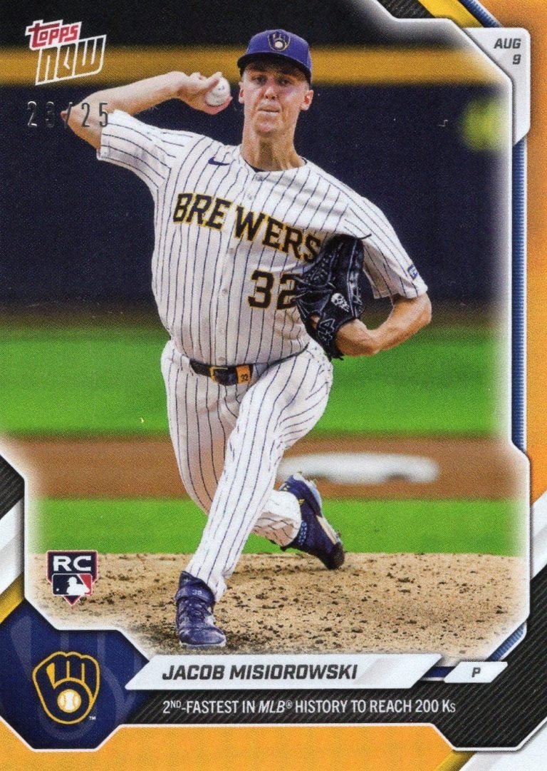 2026 Topps Now Jacob Misiorowski #543 Orange Foil /25 Rookie Baseball Card