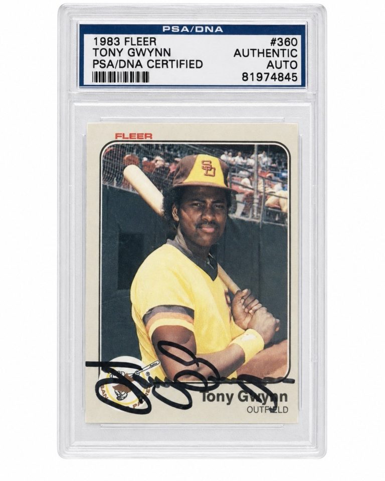Tony Gwynn Signed Auto 1983 Fleer 360 Rookie Card Vintage PSA DNA