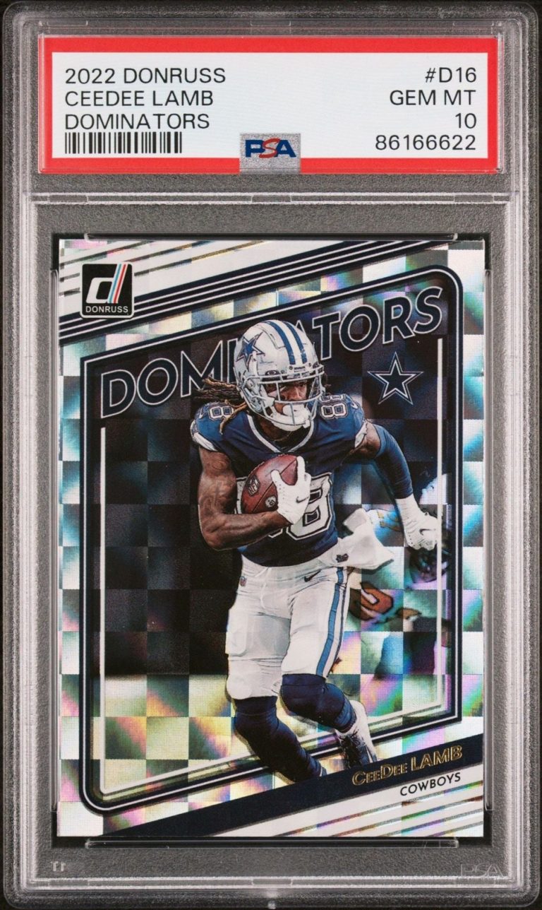 Graded 2022 Panini Donruss CeeDee Lamb #D16 Dominators Football Card PSA 10