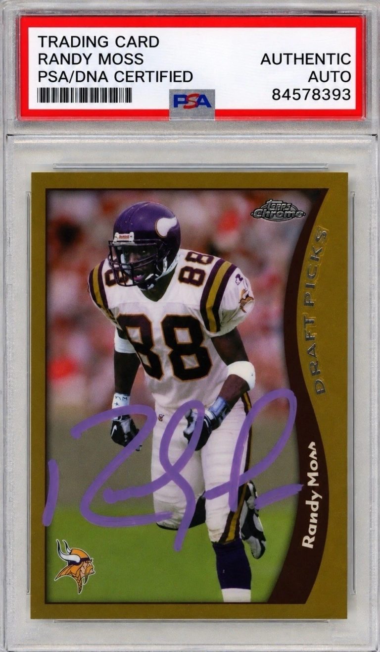 Randy Moss Signed Auto 1998 Topps Chrome 35 Rookie Card Vikings PSA DNA