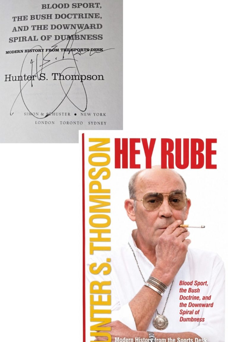 Hunter S Thompson Signed Auto 1st Edition Hey Rube Hardcover Book Full Name JSA
