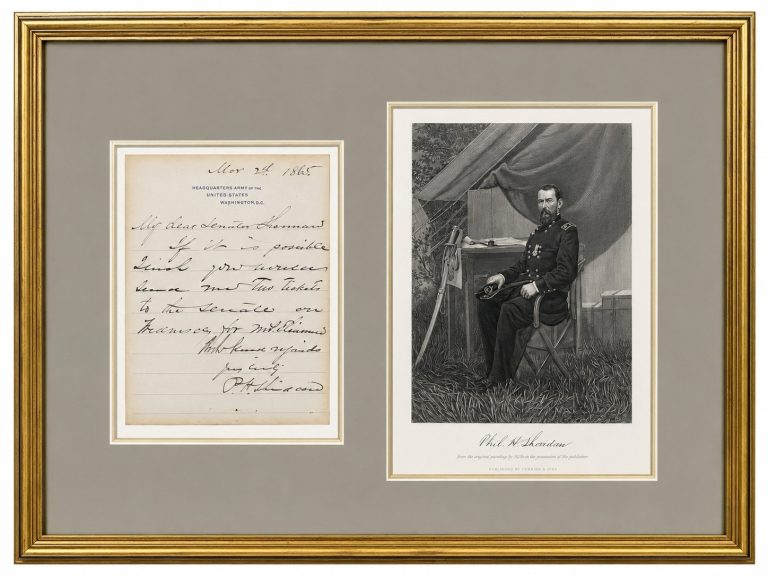 General Philip H Sheridan Signed Auto Handwritten 1885 Army Letter Grad LOA