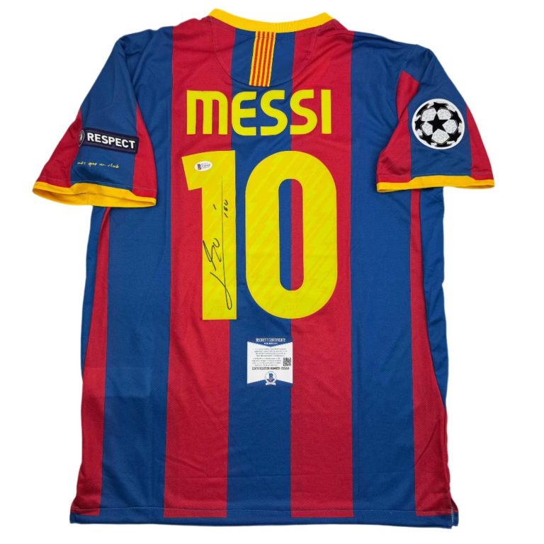 Autographed/Signed Lionel Leo Messi FC Barcelona Jersey Beckett BAS COA