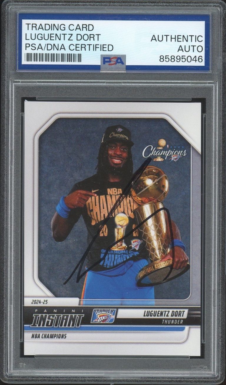 2024-25 Panini Instant #8 Luguentz Dort Signed NBA CHAMPIONS PSA AUTO THUNDER
