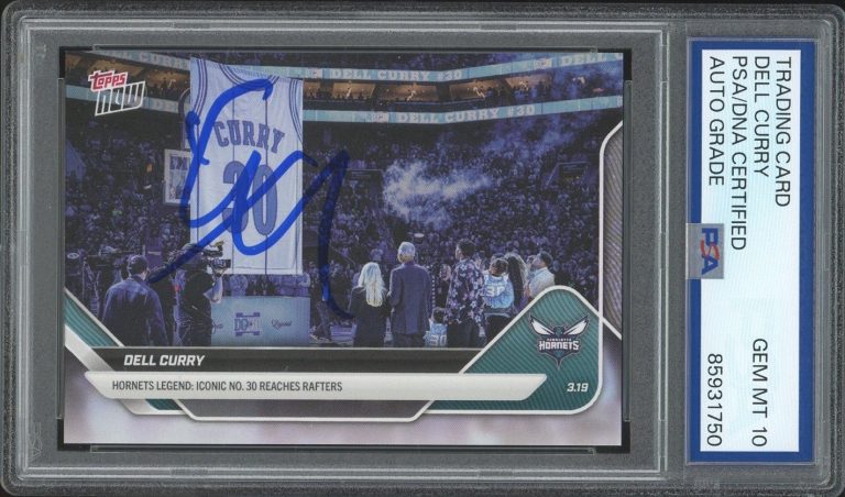 2026 Topps Now Dell Curry Hornets Iconic No. 30 Reaches Rafters Card PSA AUTO 10