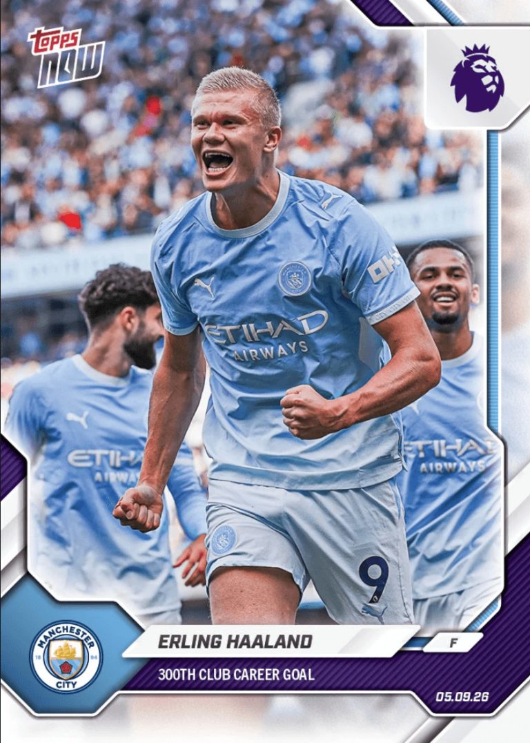 2026 Topps Now Erling Haaland #17 300th Club Career Goal Soccer Card