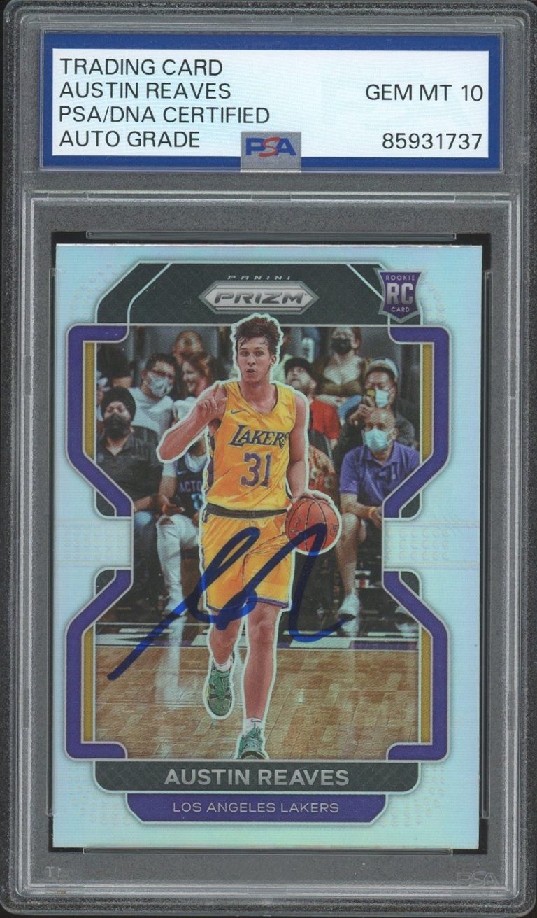 2021 Panini Prizm #165 Austin Reaves Signed Silver Prizm Rookie Card PSA AUTO 10