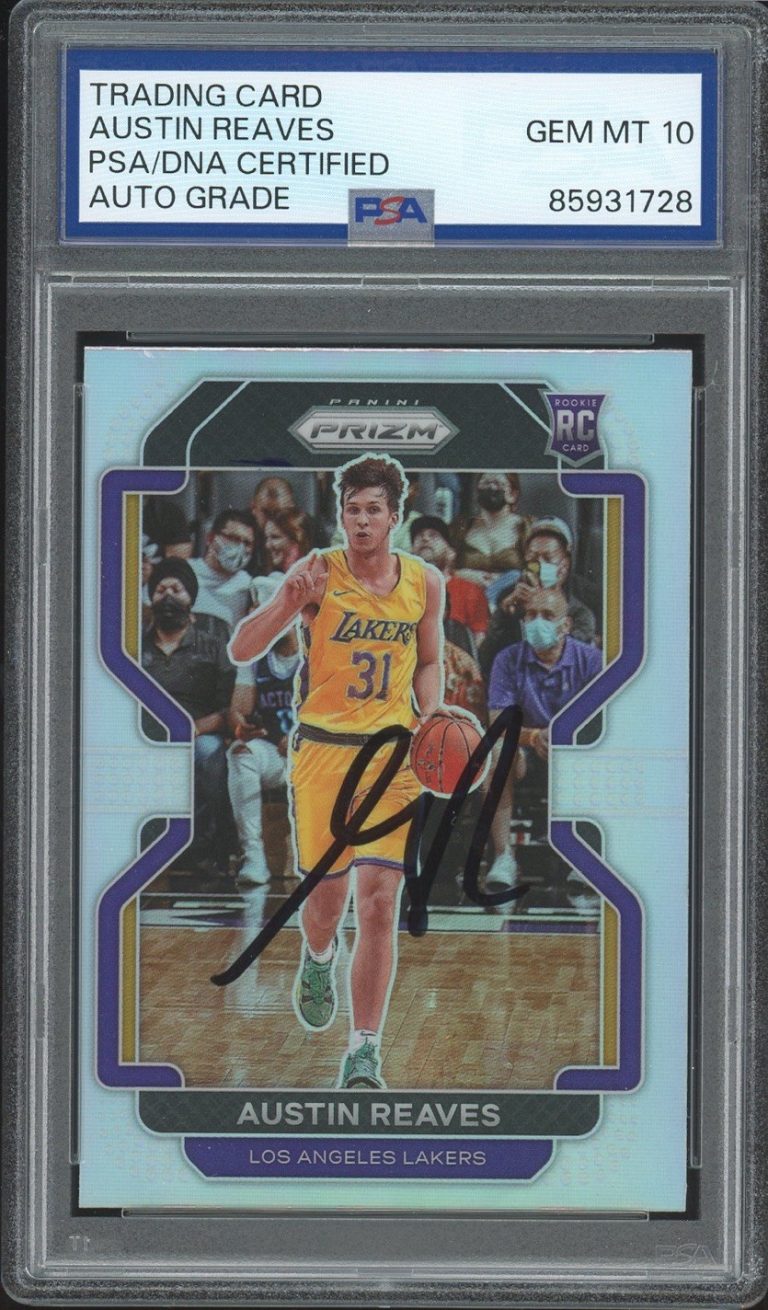 2021 Panini Prizm #165 Austin Reaves Signed Silver Prizm Rookie Card PSA AUTO 10