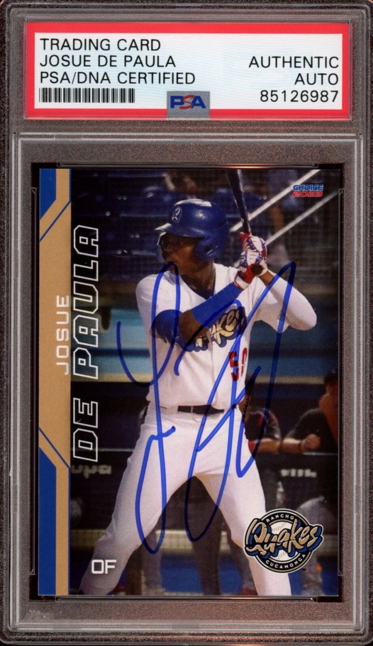 2023 Choice RC Quakes #10 Josue De Paula Signed Card PSA AUTO MLB DEBUT DODGERS