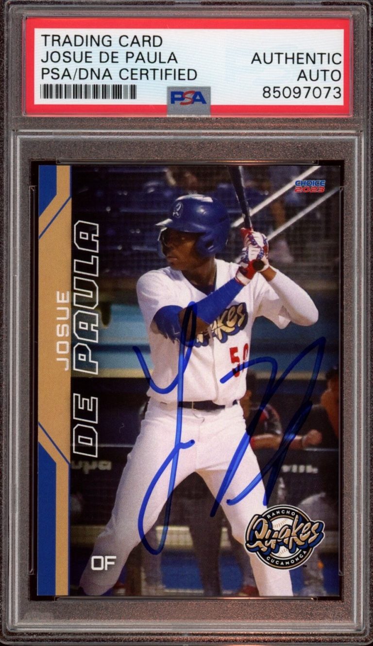 2023 Choice RC Quakes #10 Josue De Paula Signed PSA AUTO DODGERS MLB DEBUT