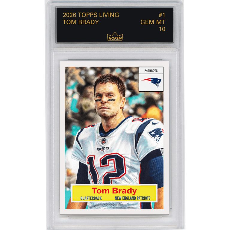 Graded 2026 Topps Living Tom Brady #1 New England Patriots Card HOFSM 10