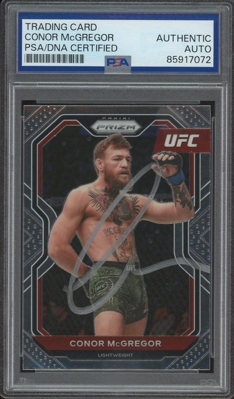 2021 Panini Prizm UFC #30 Conor McGregor Signed 1st Debut Prizm Card PSA AUTO