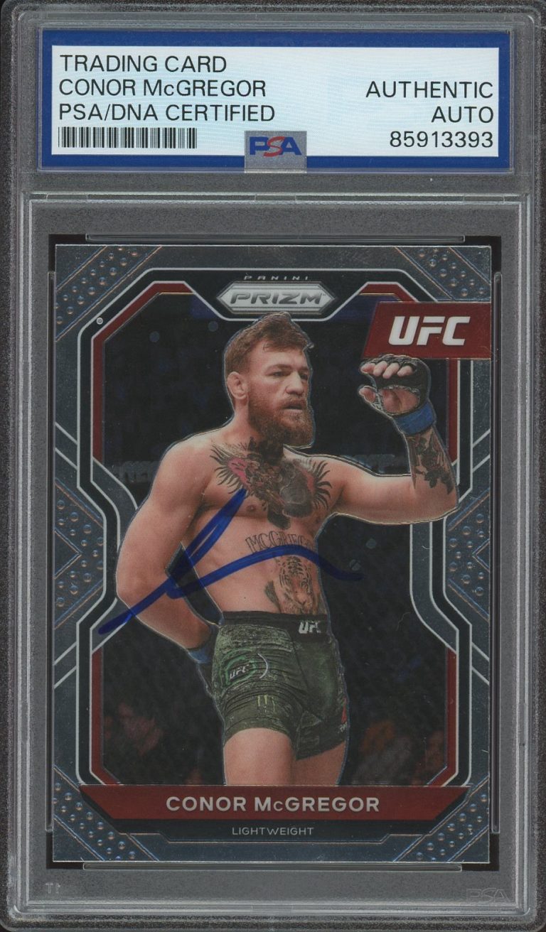 2021 Panini Prizm UFC #30 Conor McGregor Signed 1st Debut Prizm Card PSA AUTO