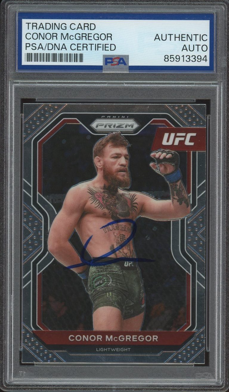 2021 Panini Prizm UFC #30 Conor McGregor Signed 1st Debut Prizm Card PSA AUTO